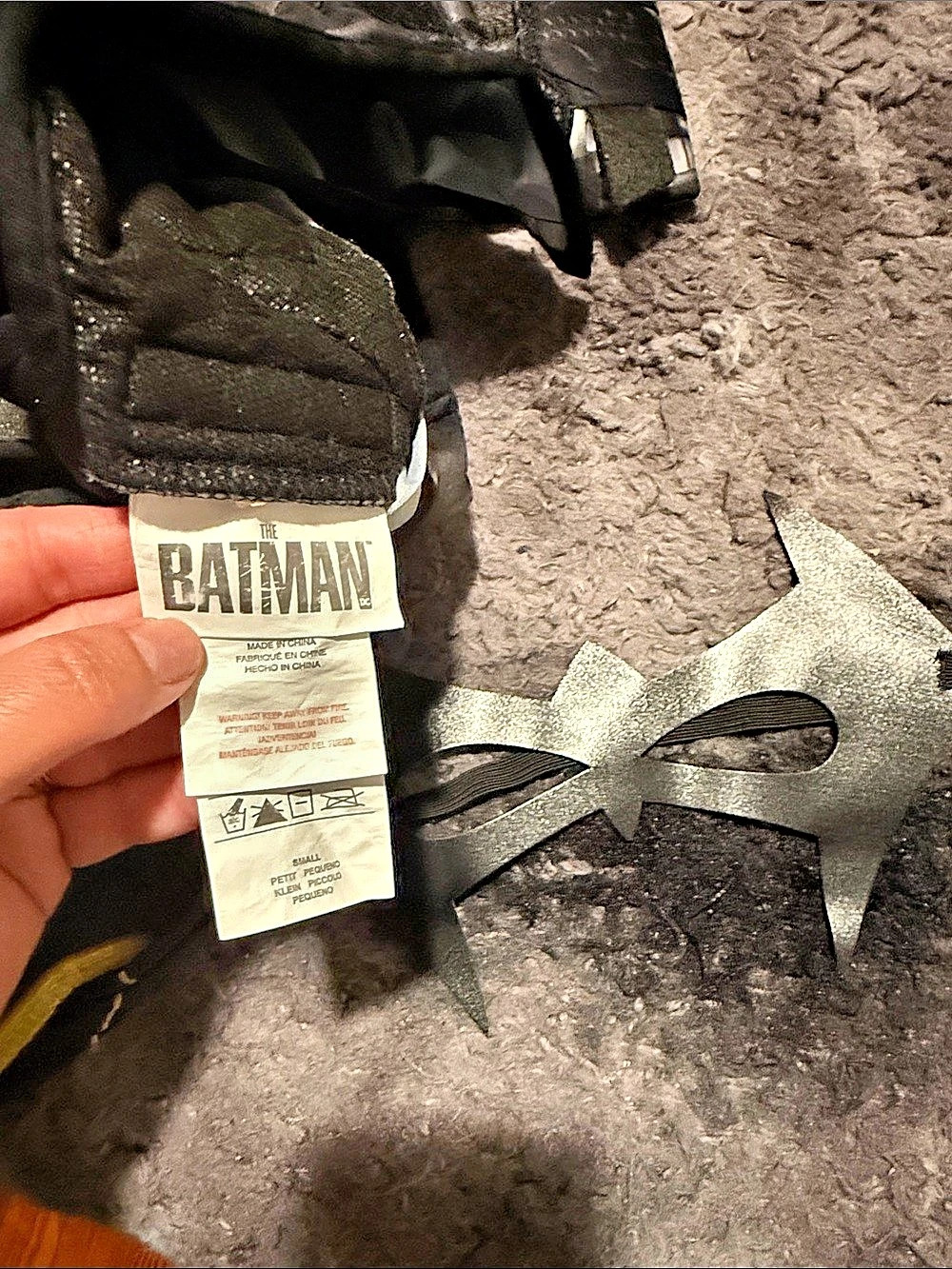 Batman Superhero Costume Boys Small Black - Picture 2 of 5